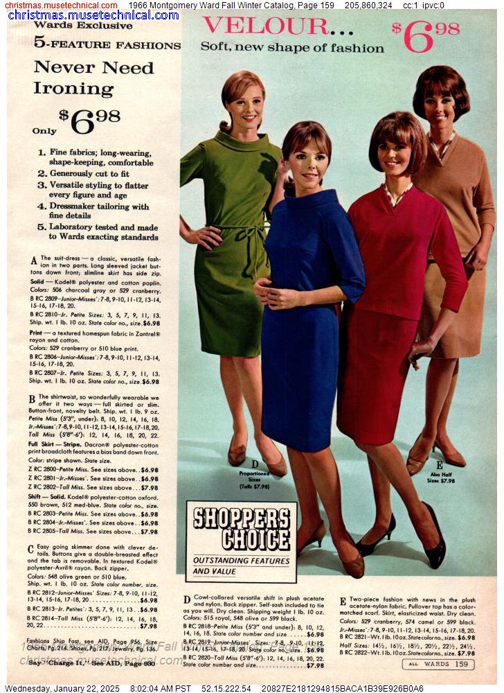 1966 Montgomery Ward Fall Winter Catalog, Page 159