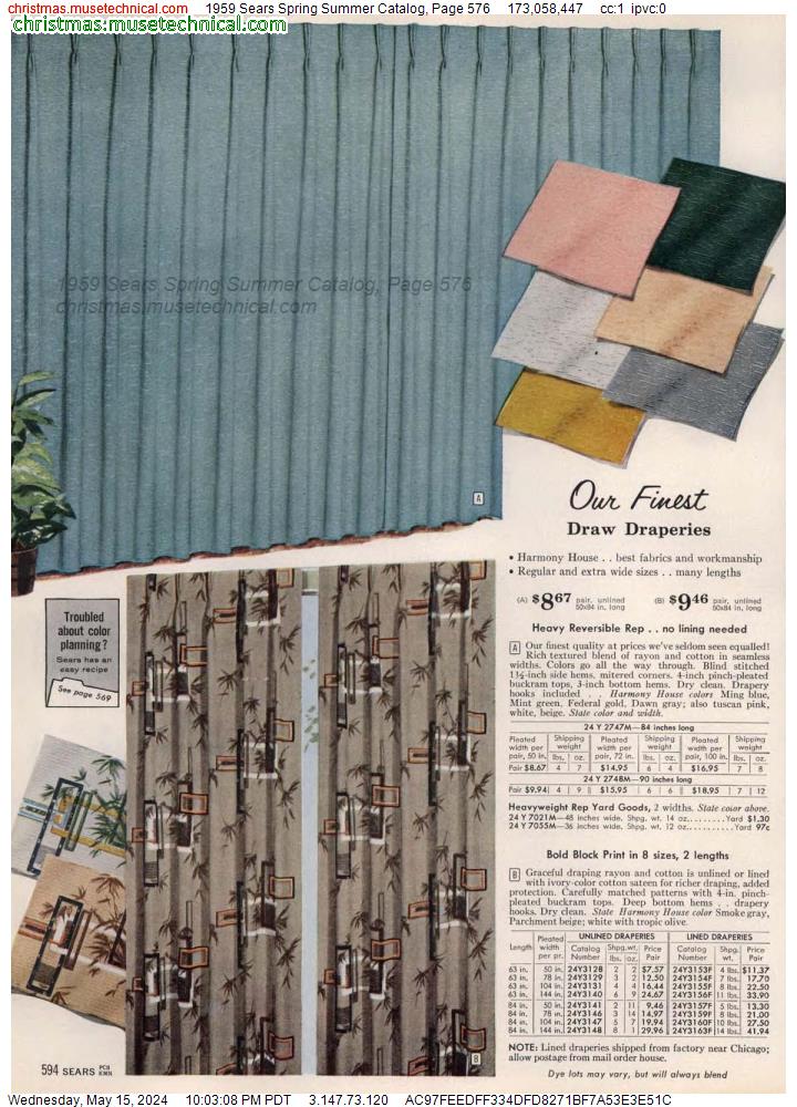1959 Sears Spring Summer Catalog, Page 576