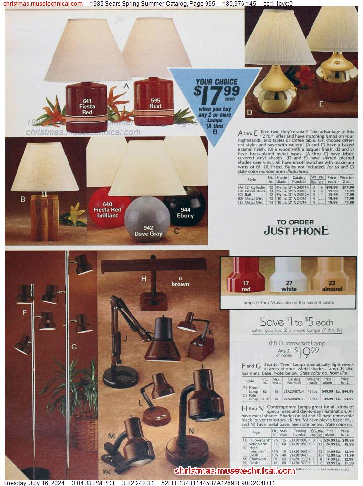 1985 Sears Spring Summer Catalog, Page 995