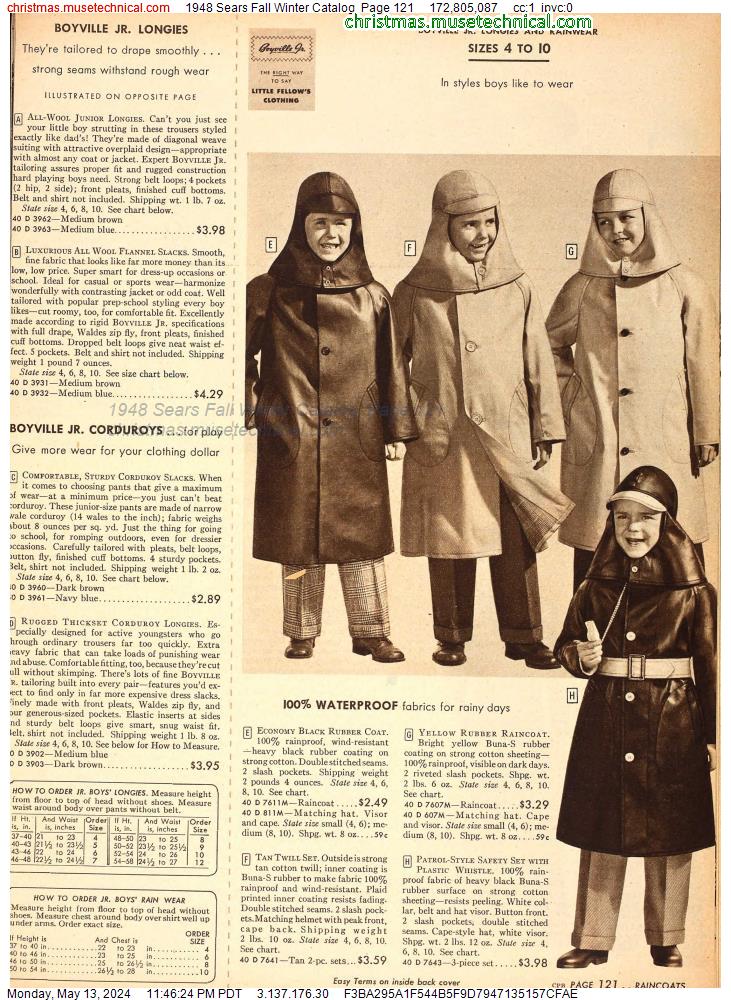 1948 Sears Fall Winter Catalog, Page 121