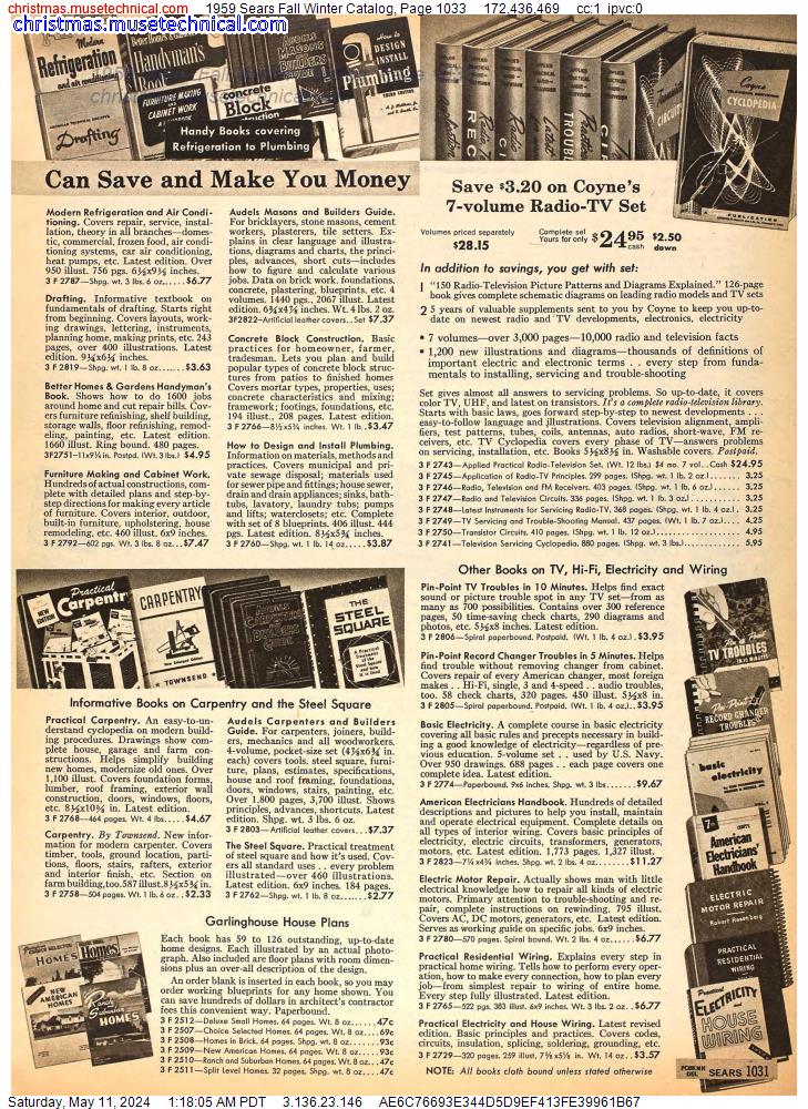1959 Sears Fall Winter Catalog, Page 1033