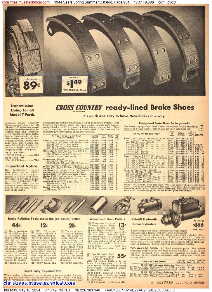 1944 Sears Spring Summer Catalog, Page 954