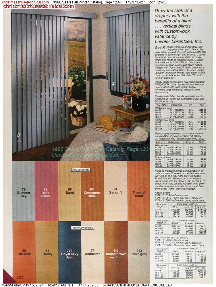1986 Sears Fall Winter Catalog, Page 1234