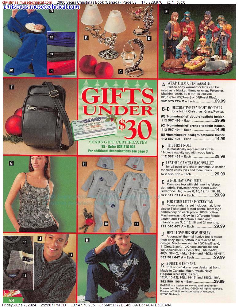 2000 Sears Christmas Book (Canada), Page 58