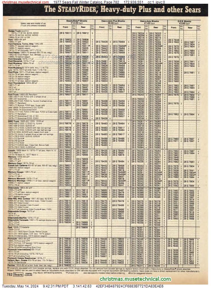 1977 Sears Fall Winter Catalog, Page 782
