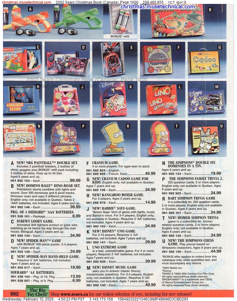 2002 Sears Christmas Book (Canada), Page 1000