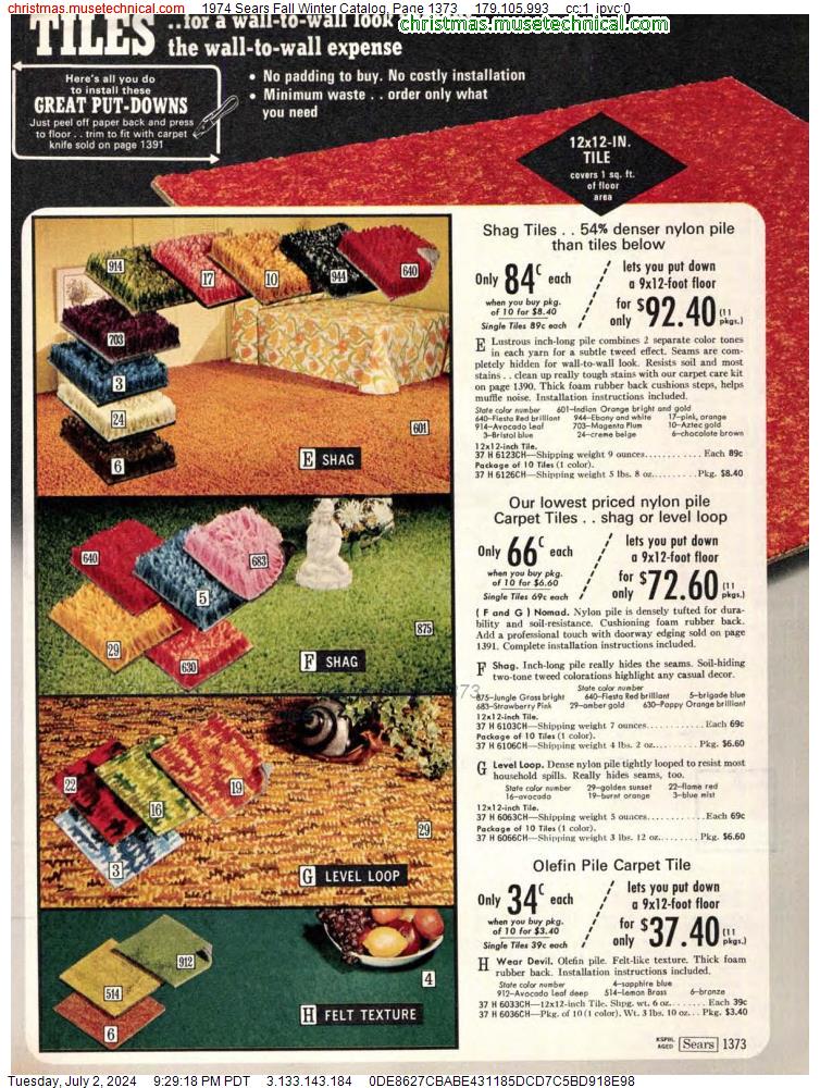 1974 Sears Fall Winter Catalog, Page 1373