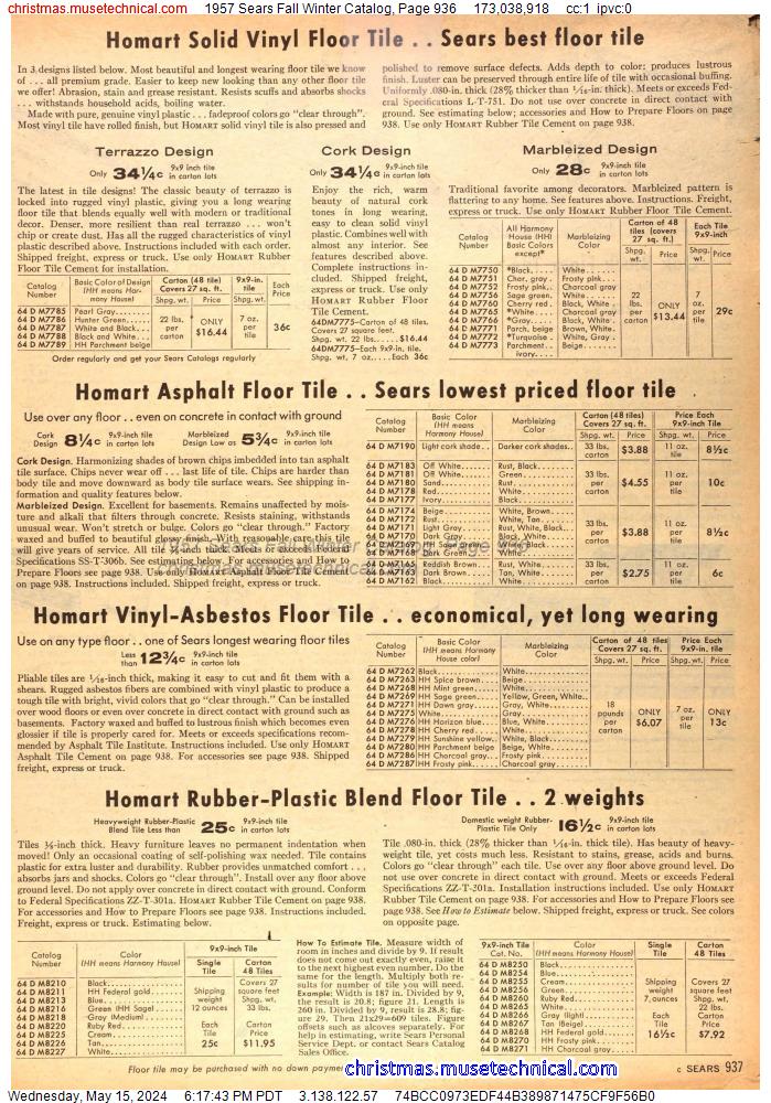1957 Sears Fall Winter Catalog, Page 936