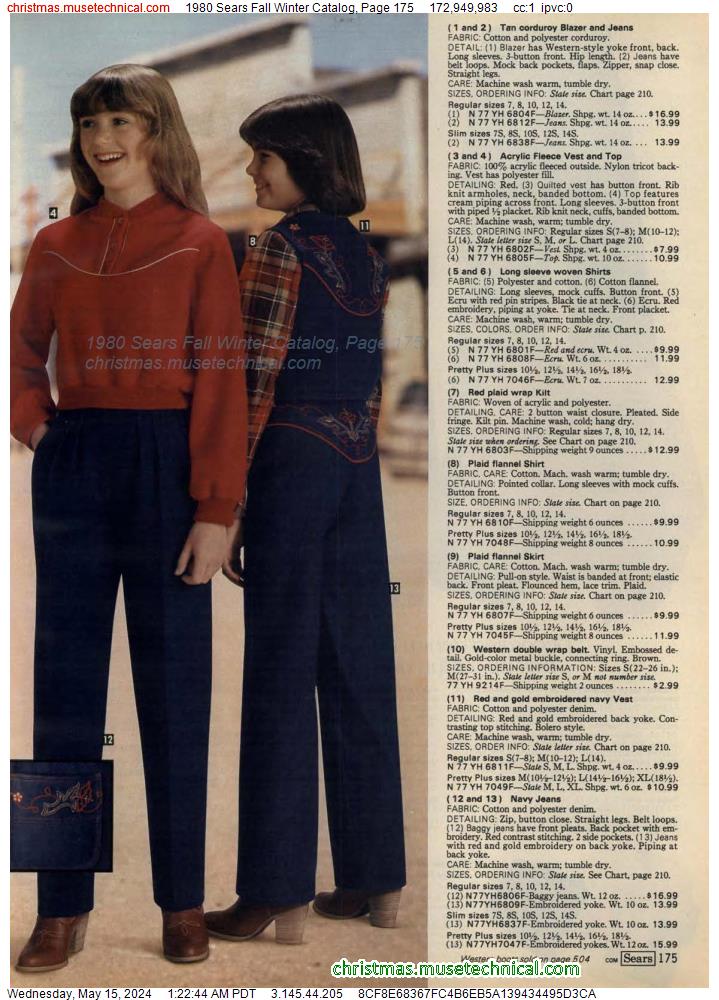 1980 Sears Fall Winter Catalog, Page 175
