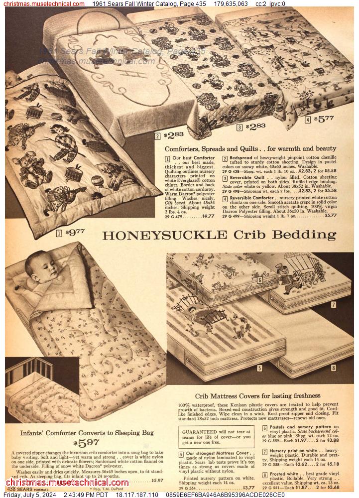 1961 Sears Fall Winter Catalog, Page 435
