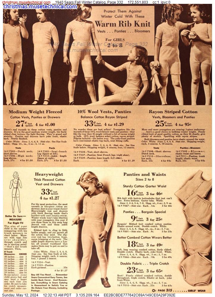1940 Sears Fall Winter Catalog, Page 332