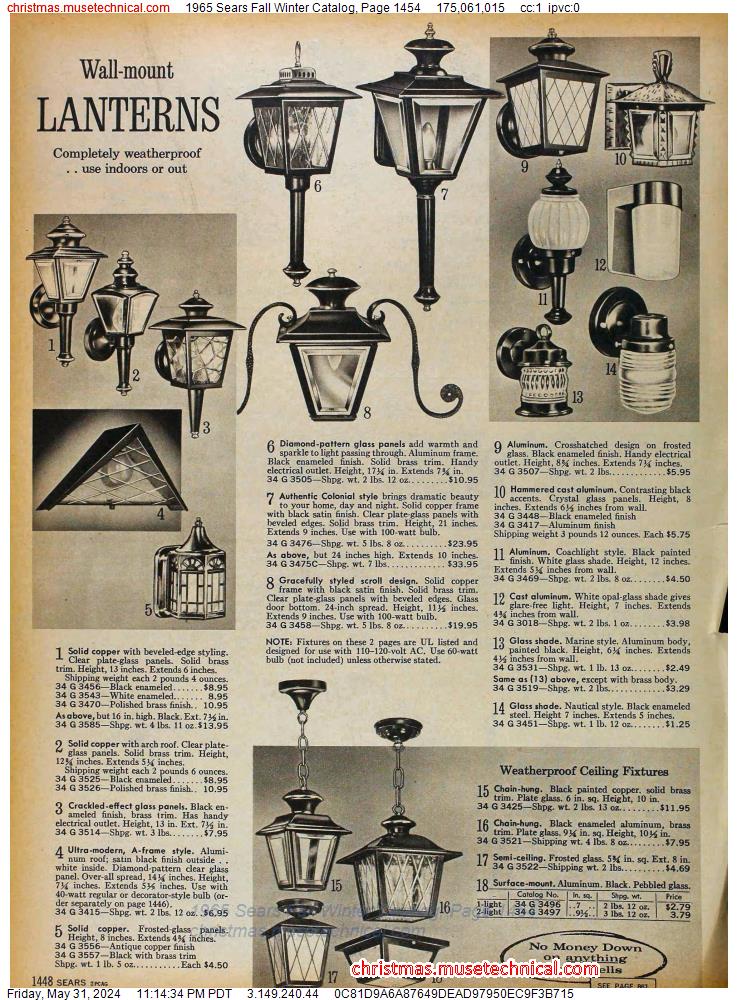 1965 Sears Fall Winter Catalog, Page 1454