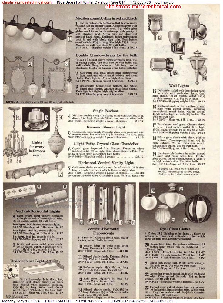 1969 Sears Fall Winter Catalog, Page 814