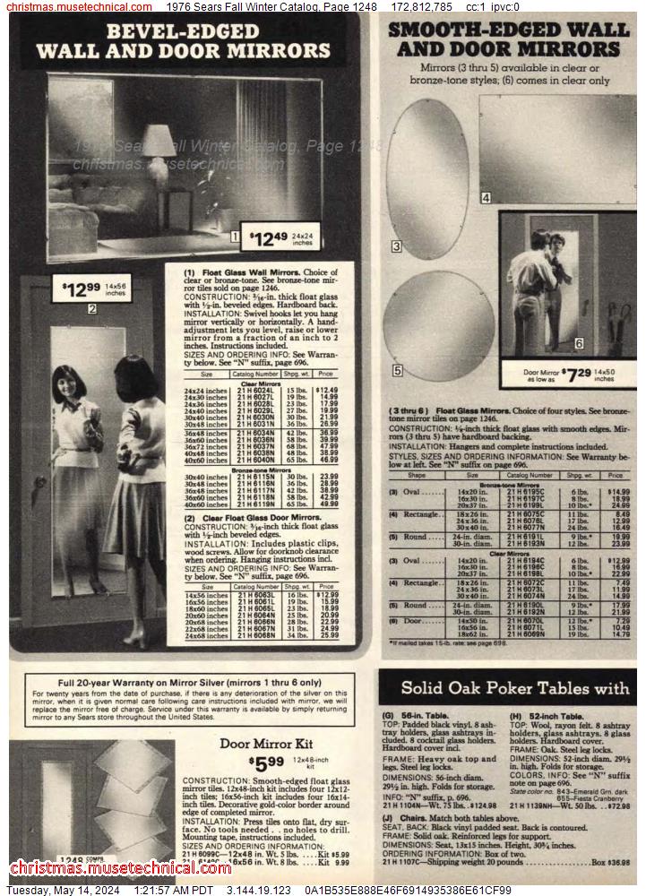 1976 Sears Fall Winter Catalog, Page 1248