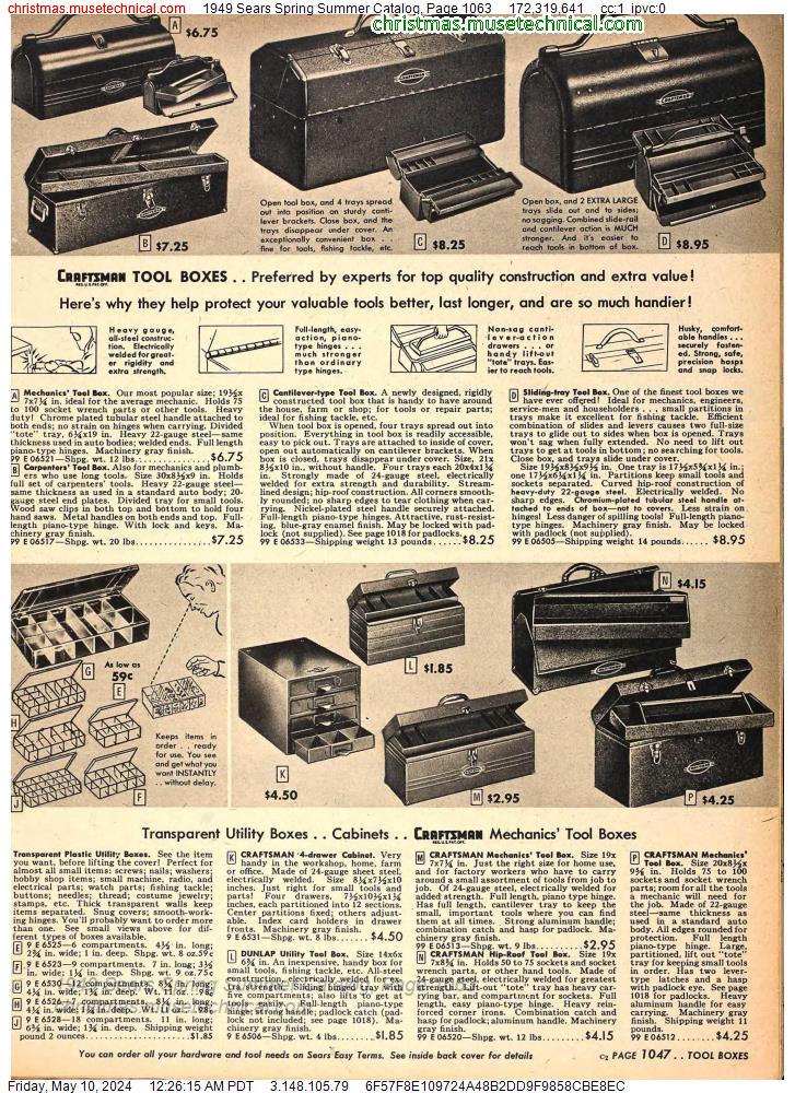 1949 Sears Spring Summer Catalog, Page 1063