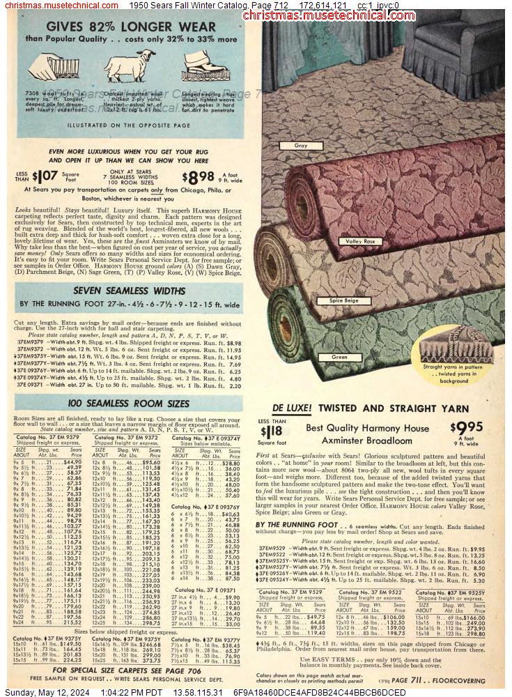1950 Sears Fall Winter Catalog, Page 712