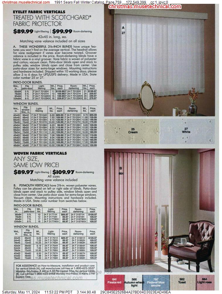 1991 Sears Fall Winter Catalog, Page 759