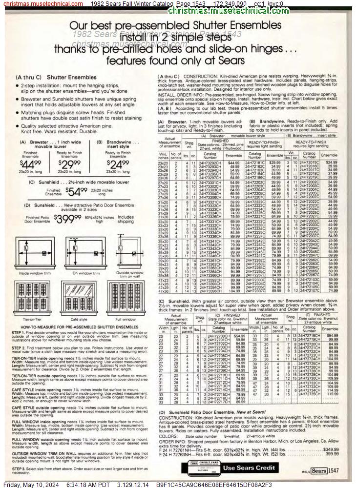 1982 Sears Fall Winter Catalog, Page 1543