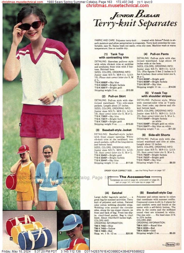 1980 Sears Spring Summer Catalog, Page 163