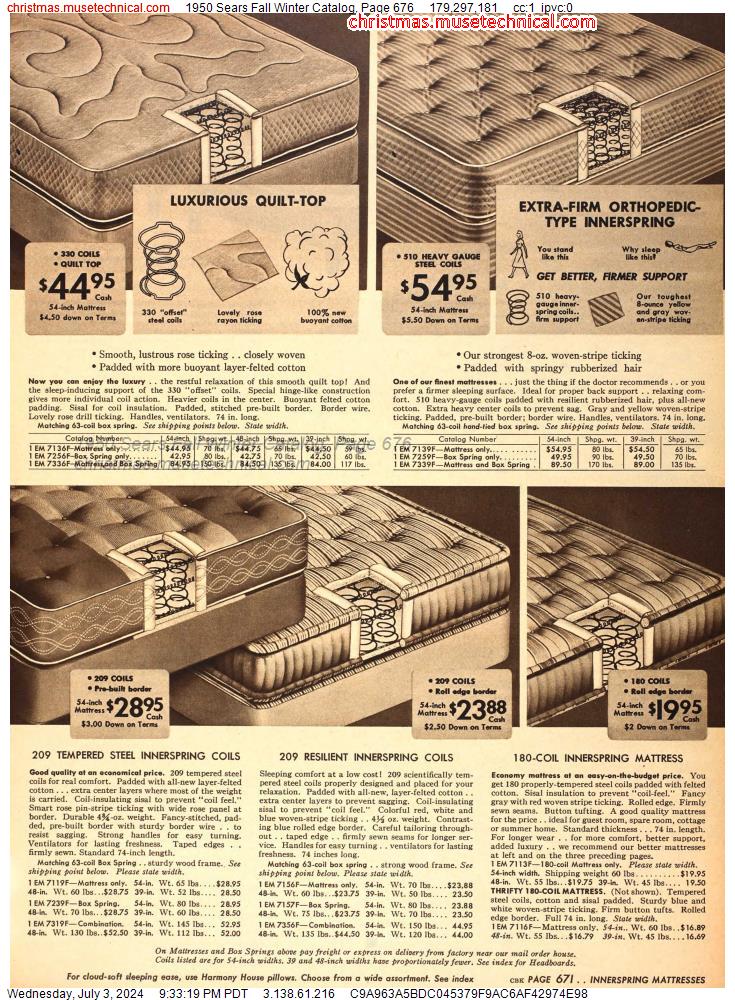 1950 Sears Fall Winter Catalog, Page 676