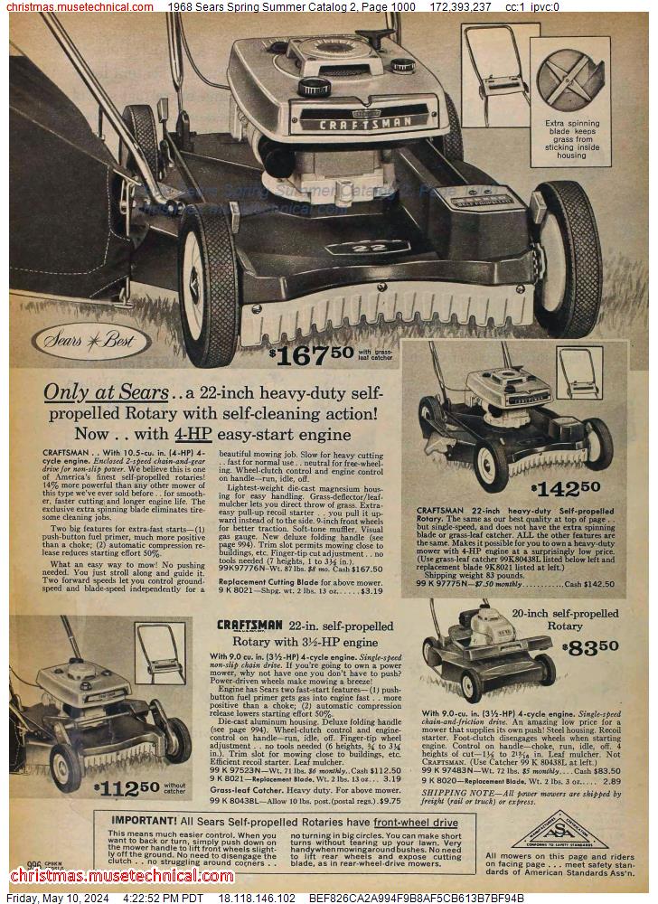 1968 Sears Spring Summer Catalog 2, Page 1000