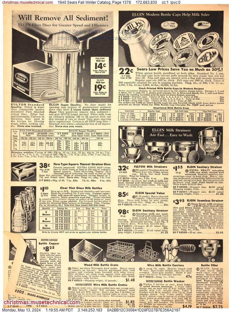 1940 Sears Fall Winter Catalog, Page 1378