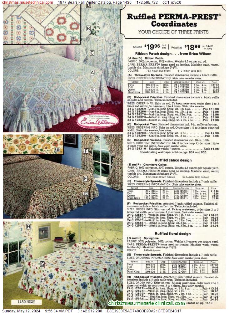 1977 Sears Fall Winter Catalog, Page 1430