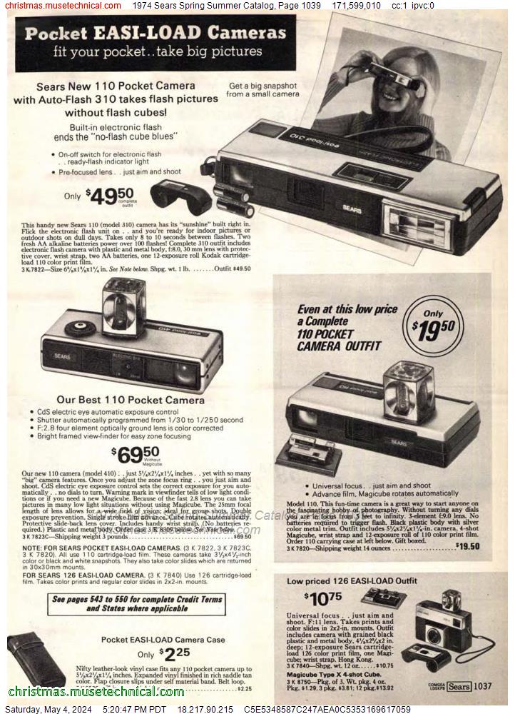 1974 Sears Spring Summer Catalog, Page 1039