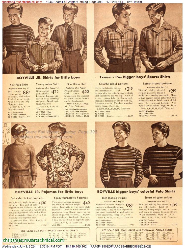 1944 Sears Fall Winter Catalog, Page 398