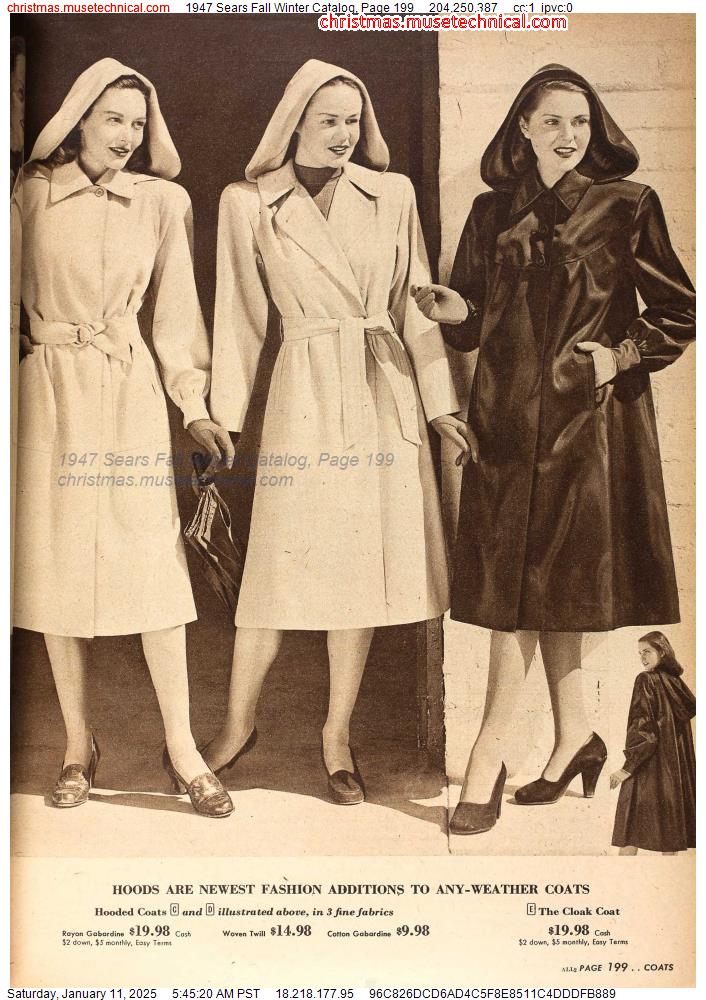 1947 Sears Fall Winter Catalog, Page 199