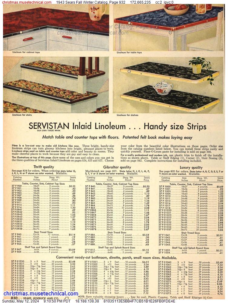 1943 Sears Fall Winter Catalog, Page 932