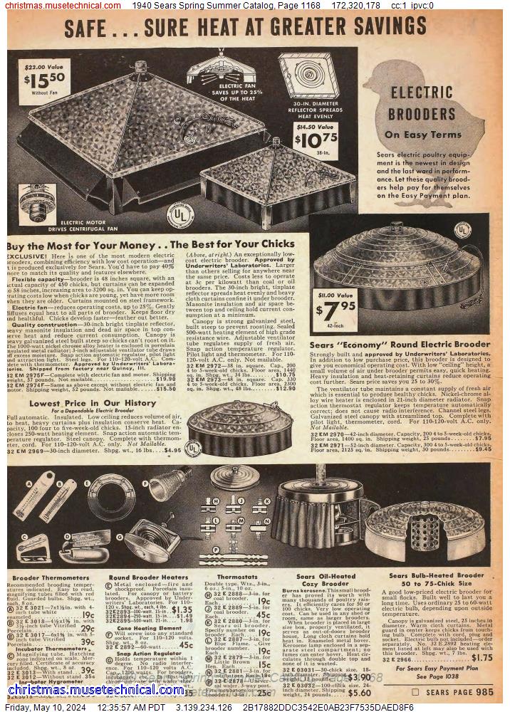 1940 Sears Spring Summer Catalog, Page 1168