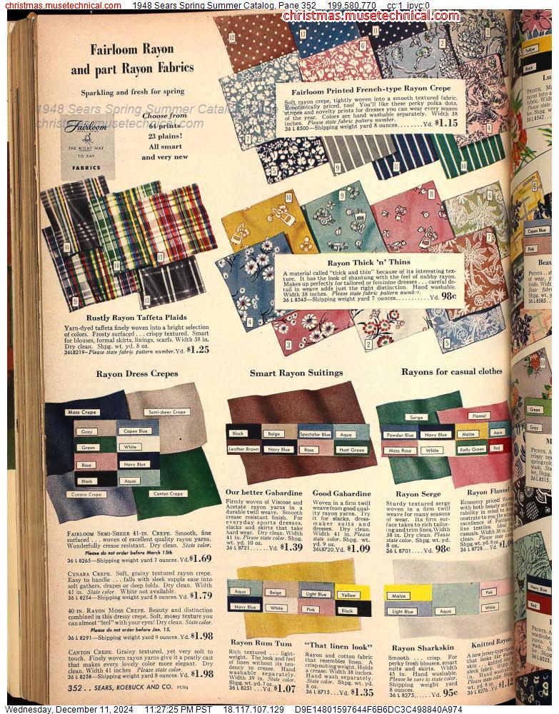 1948 Sears Spring Summer Catalog, Page 352