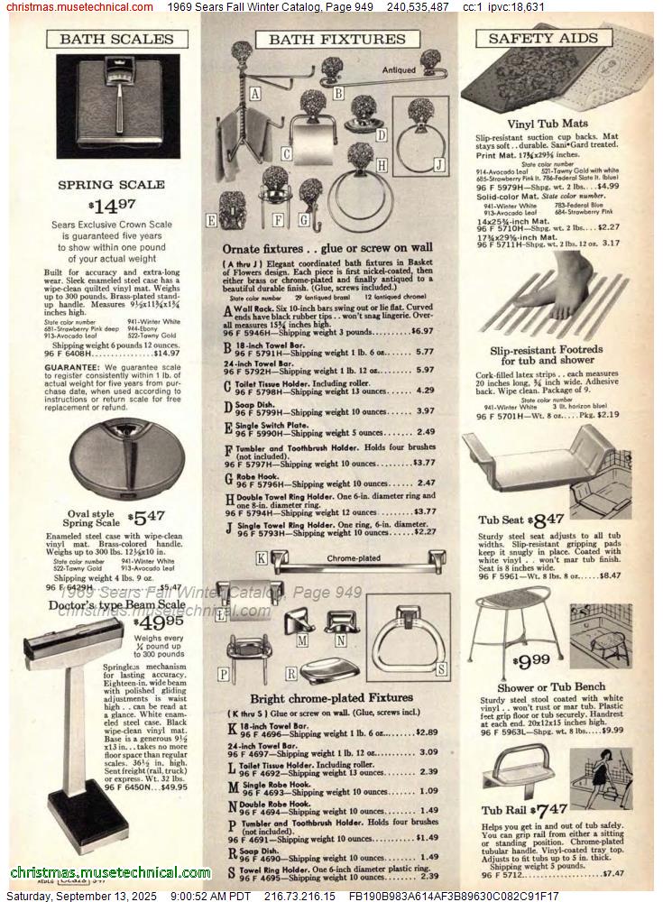 1969 Sears Fall Winter Catalog, Page 949