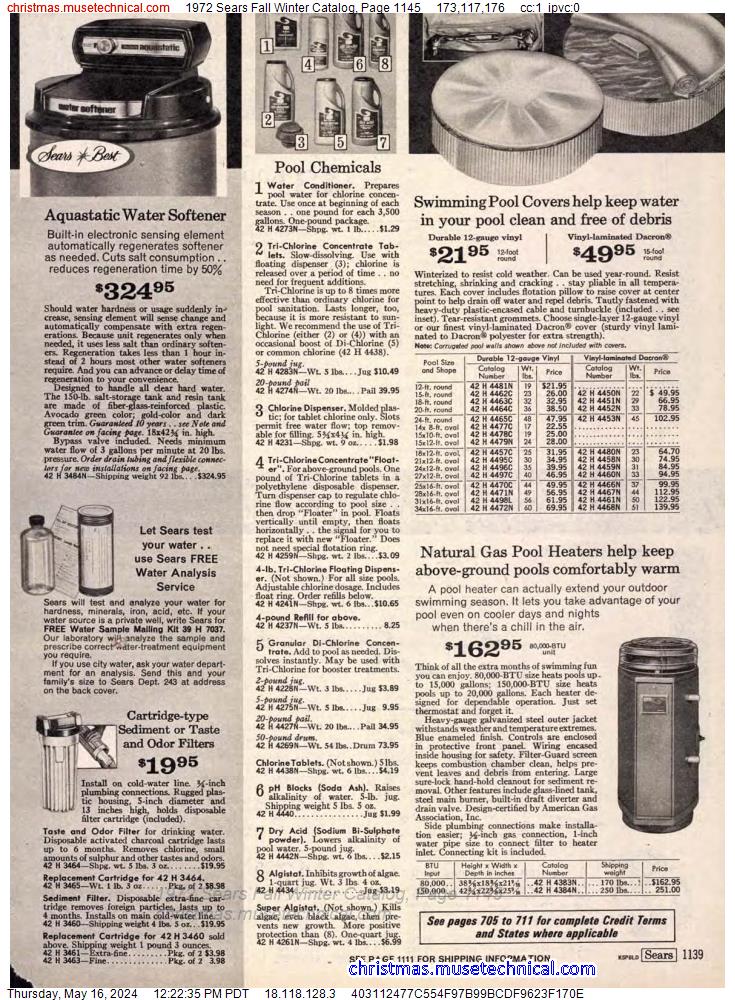 1972 Sears Fall Winter Catalog, Page 1145