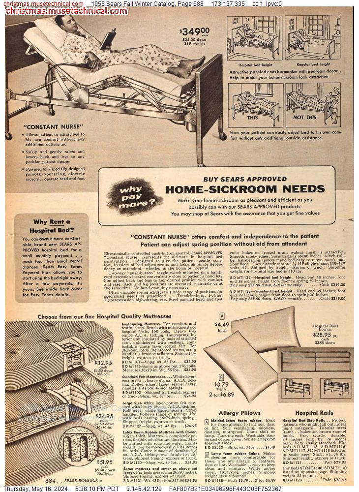 1955 Sears Fall Winter Catalog, Page 688