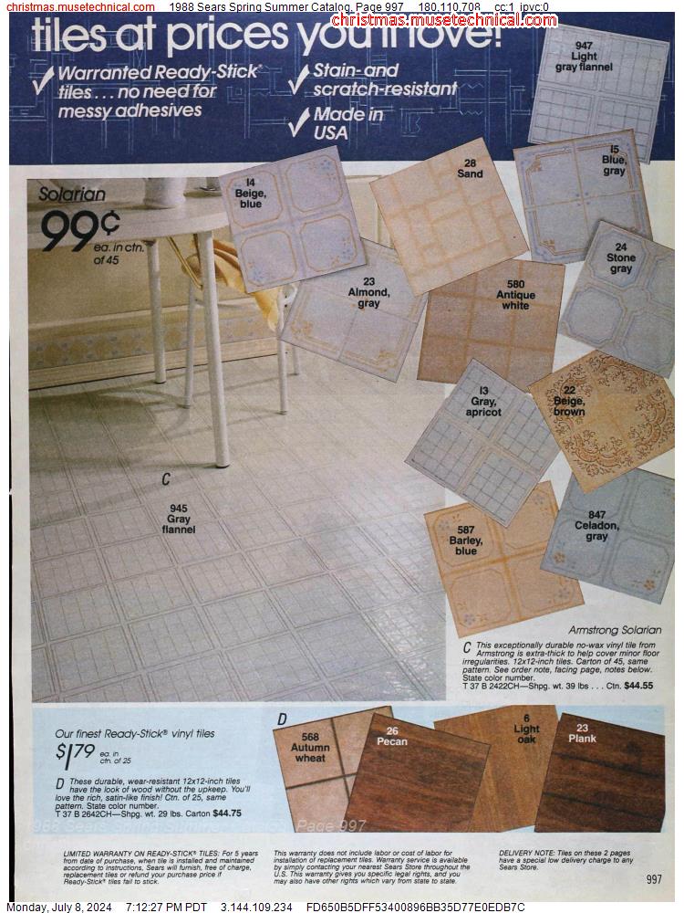 1988 Sears Spring Summer Catalog, Page 997