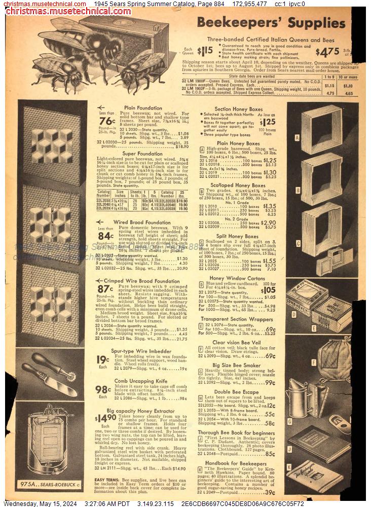 1945 Sears Spring Summer Catalog, Page 884