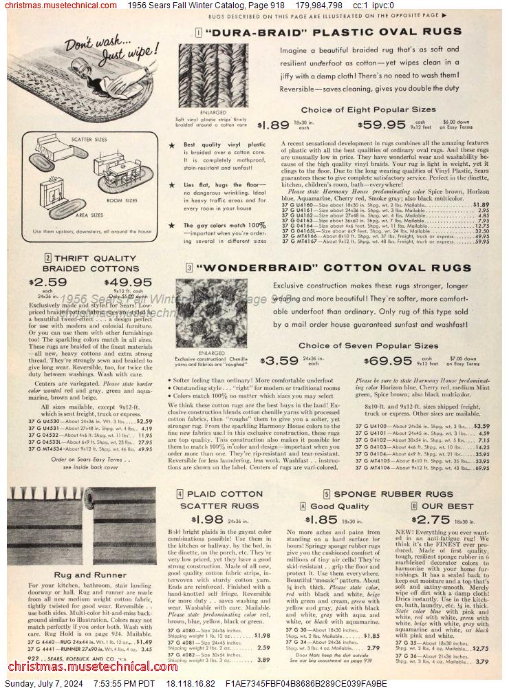 1956 Sears Fall Winter Catalog, Page 918