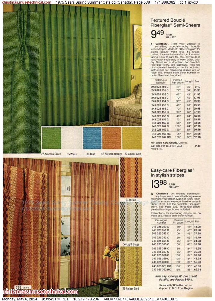 1975 Sears Spring Summer Catalog (Canada), Page 538