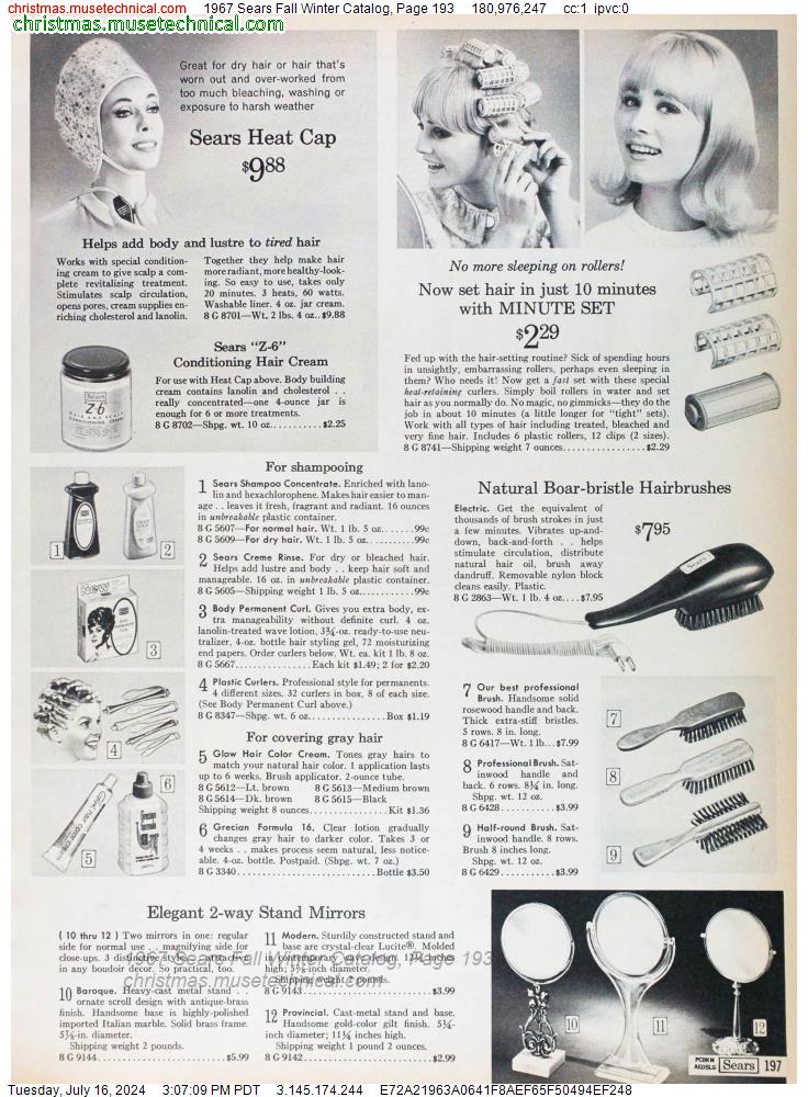 1967 Sears Fall Winter Catalog, Page 193