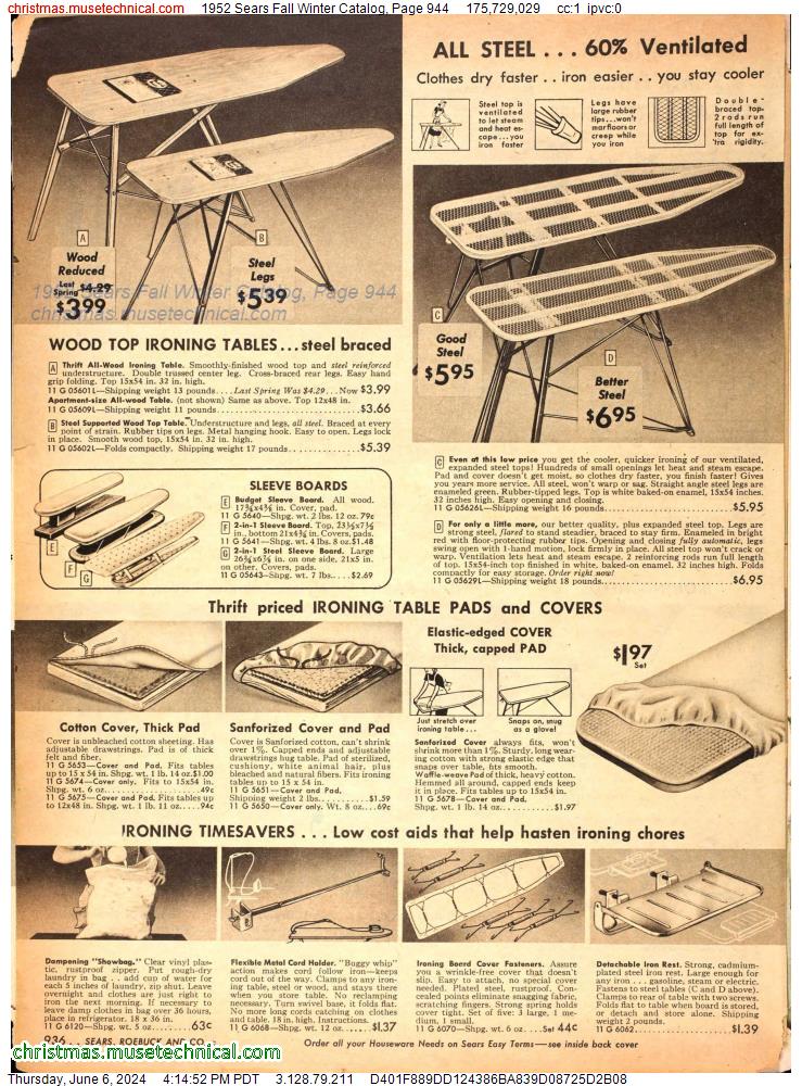1952 Sears Fall Winter Catalog, Page 944