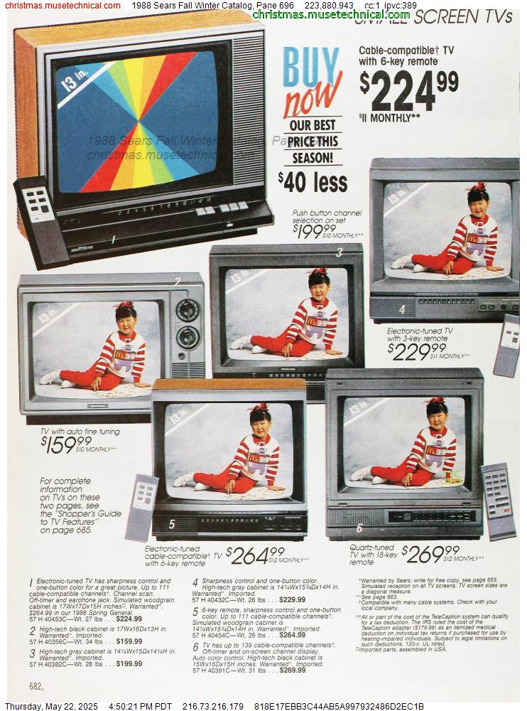 1988 Sears Fall Winter Catalog, Page 696