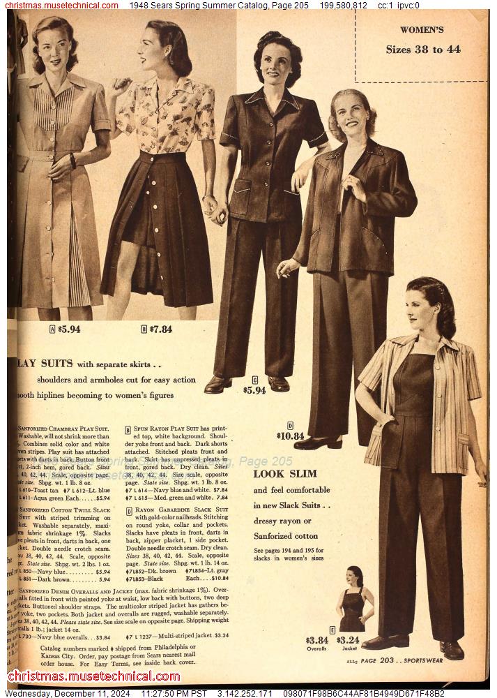 1948 Sears Spring Summer Catalog, Page 205