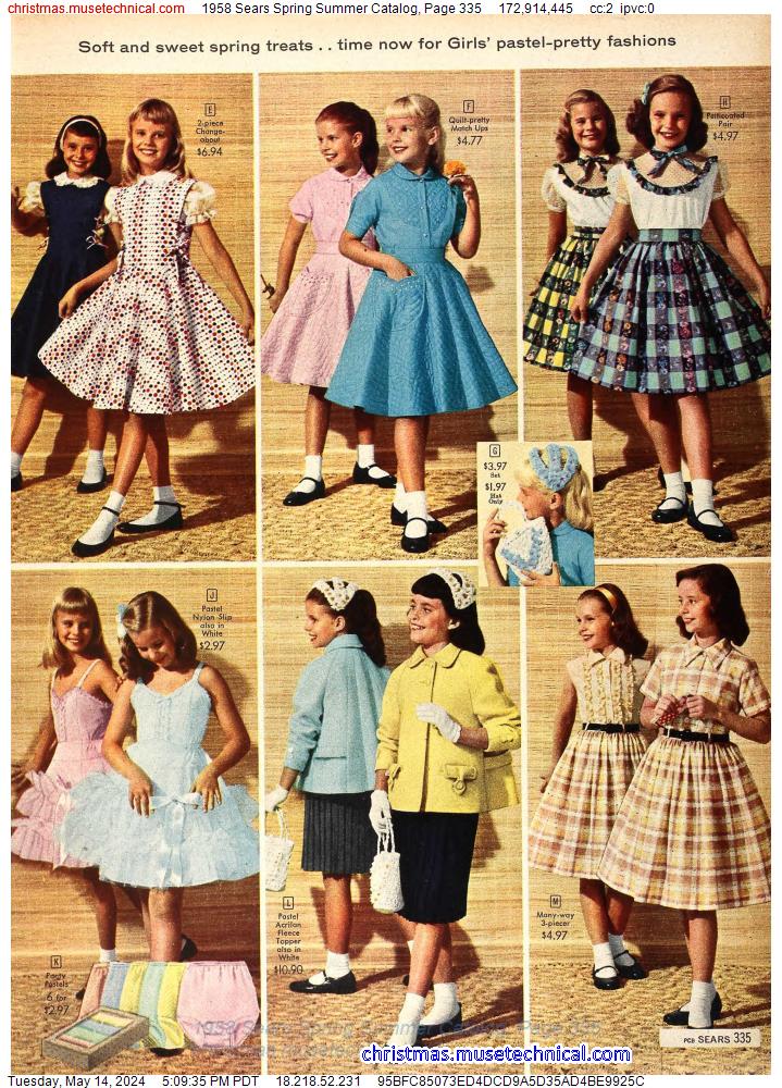 1958 Sears Spring Summer Catalog, Page 335