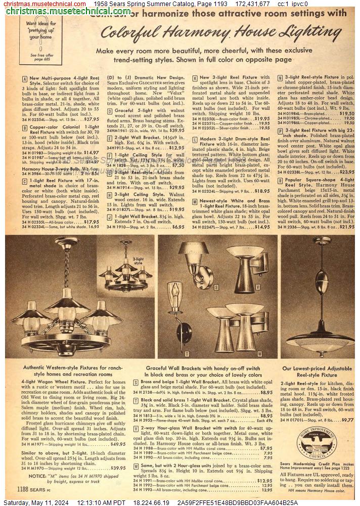 1958 Sears Spring Summer Catalog, Page 1193