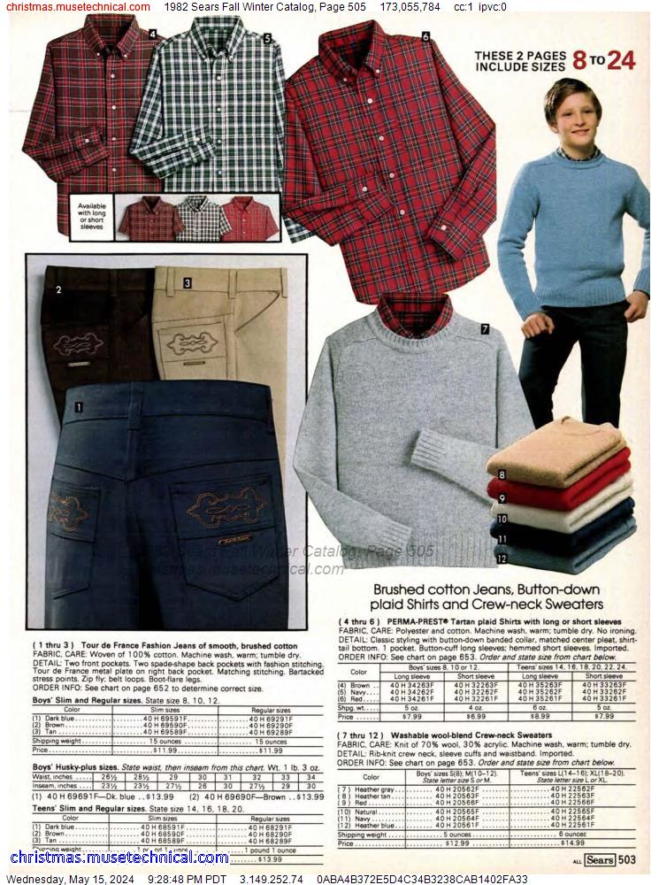 1982 Sears Fall Winter Catalog, Page 505