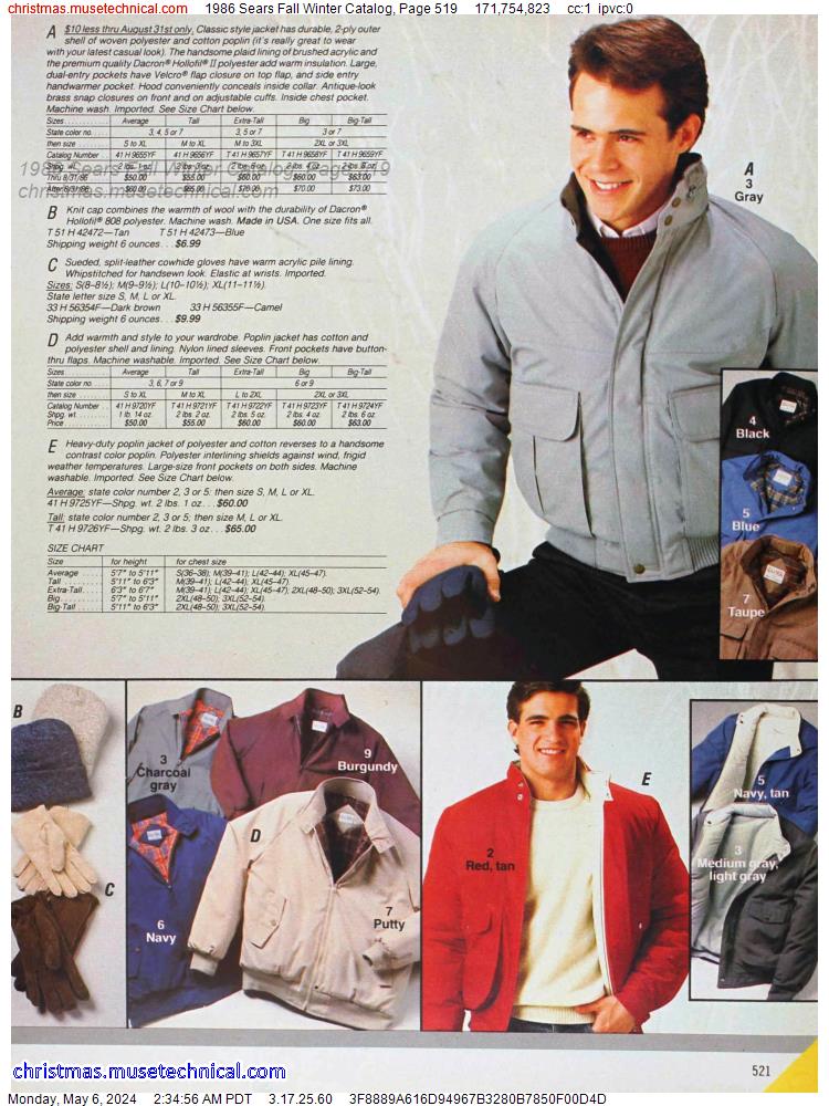 1986 Sears Fall Winter Catalog, Page 519