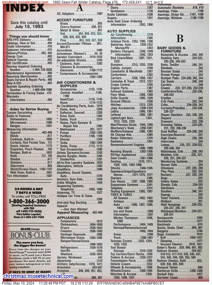 1992 Sears Fall Winter Catalog, Page 476