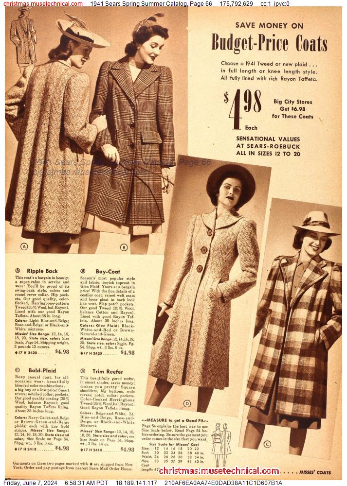 1941 Sears Spring Summer Catalog, Page 66
